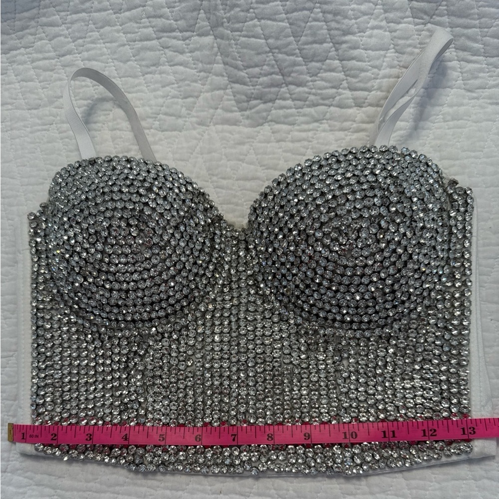 Windsor Silver Sequin Sleeveless Crop Top - Picture 16 of 16